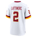 W.Commanders #2 Marshon Lattimore White Tomch Game Jersey