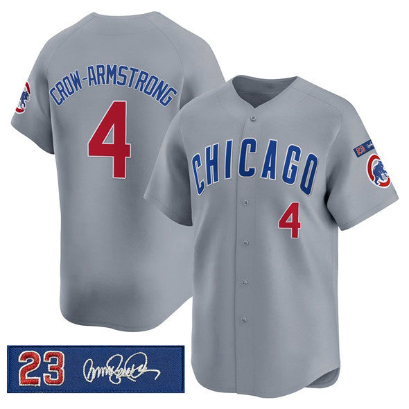 Chicago Cubs #4 Pete Crow-Armstrong Gray Thaam 'Ryne Sandberg Tribute' Vapor Limited V3 Stitched Jersey