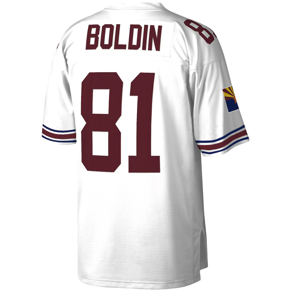 A.Cardinals #81 Anquan Boldin Mitchell & Ness White Tomch Legacy Replica Jersey