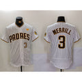 San Diego Padres #3 Jackson Merrill White Tomch With PS Patch Stitched Flex Base Jerseys