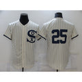 Chicago White Sox #25 Andrew Vaughn 2021 Cream Navy Tomch Field of Dreams Flex Base Stitched Jersey