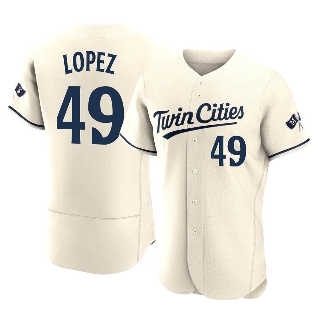 Minnesota Twins #49 Pablo Lopez Player Cream TomchHome Limited Elite Stitched Jerseys