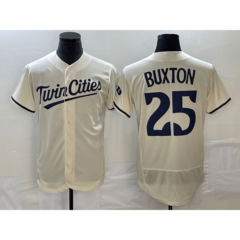 Minnesota Twins #25 Byron Buxton 2023 Cream Tomch Flex Base Stitched Jersey