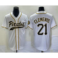 Pittsburgh Pirates #21 Roberto Clemente White Tomch Cool Base Stitched Jersey