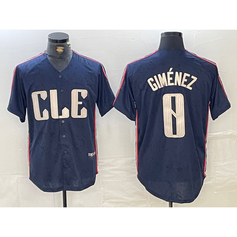 Cleveland Guardians #0 Andres Gimenez Navy Tomch 2024 City Connect Limited Stitched Jersey 2