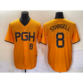 Pittsburgh Pirates #8 Willie Stargell Number Gold Tomch 2023 City Connect Stitched Jersey 2
