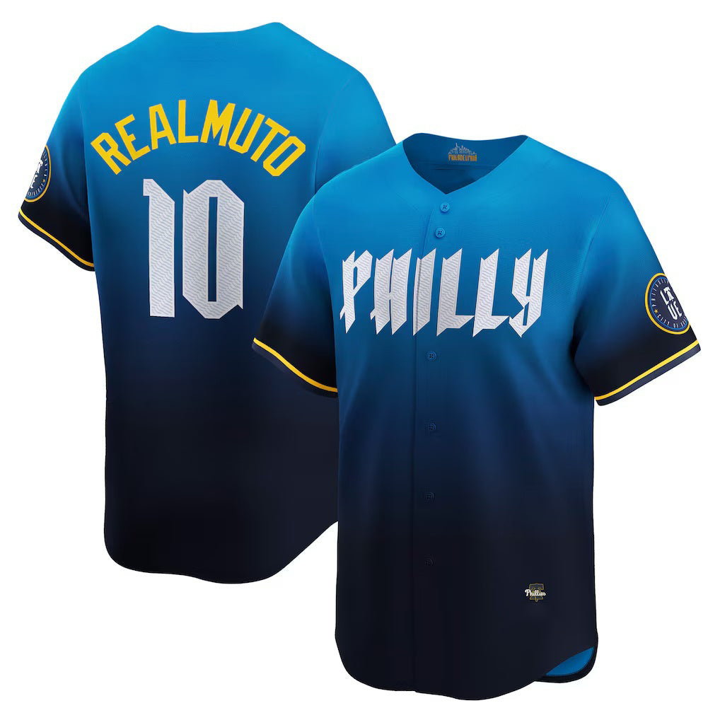 Philadelphia Phillies #10 J.T. Realmuto Navy Tomch City Connect Limited Jersey