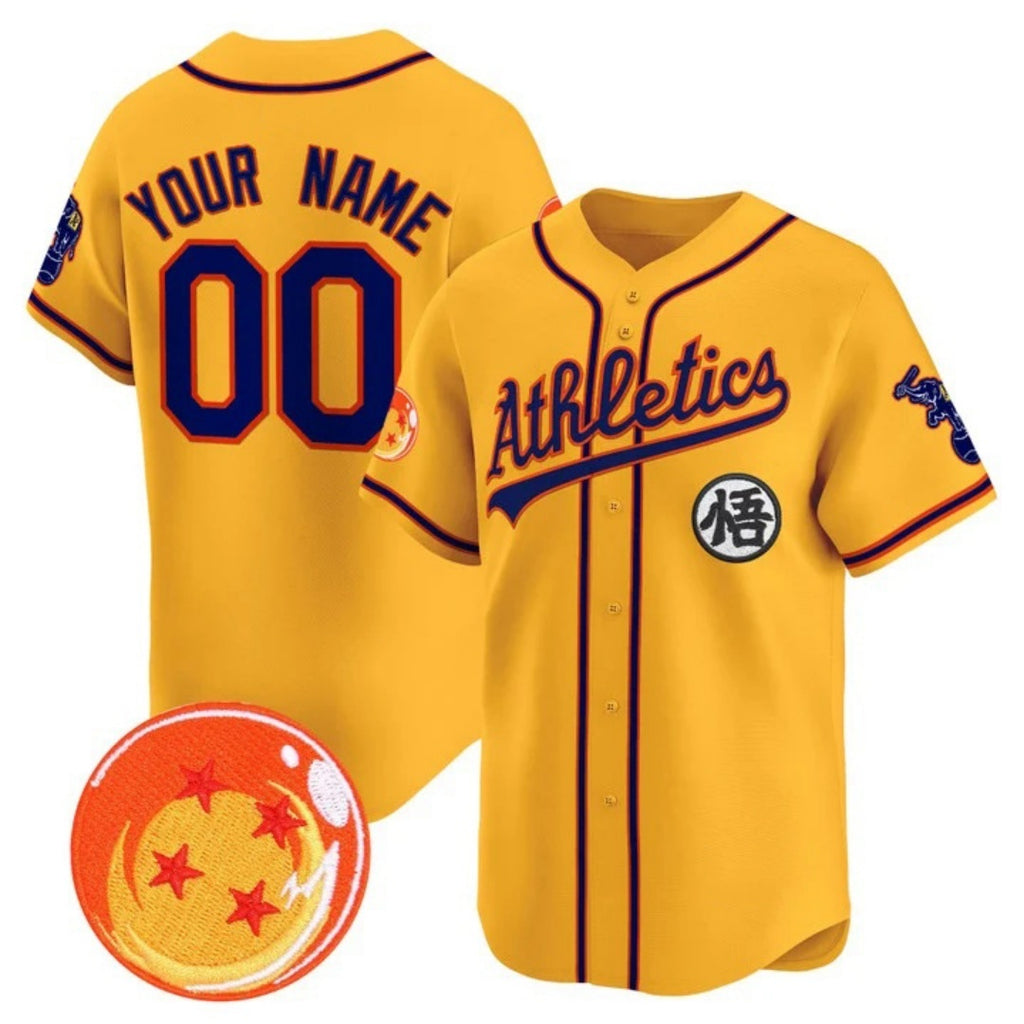 Custom Oakland Athletics x Dragon Ball Gold Tomch Vapor Premier Limited Jersey - All Stitched