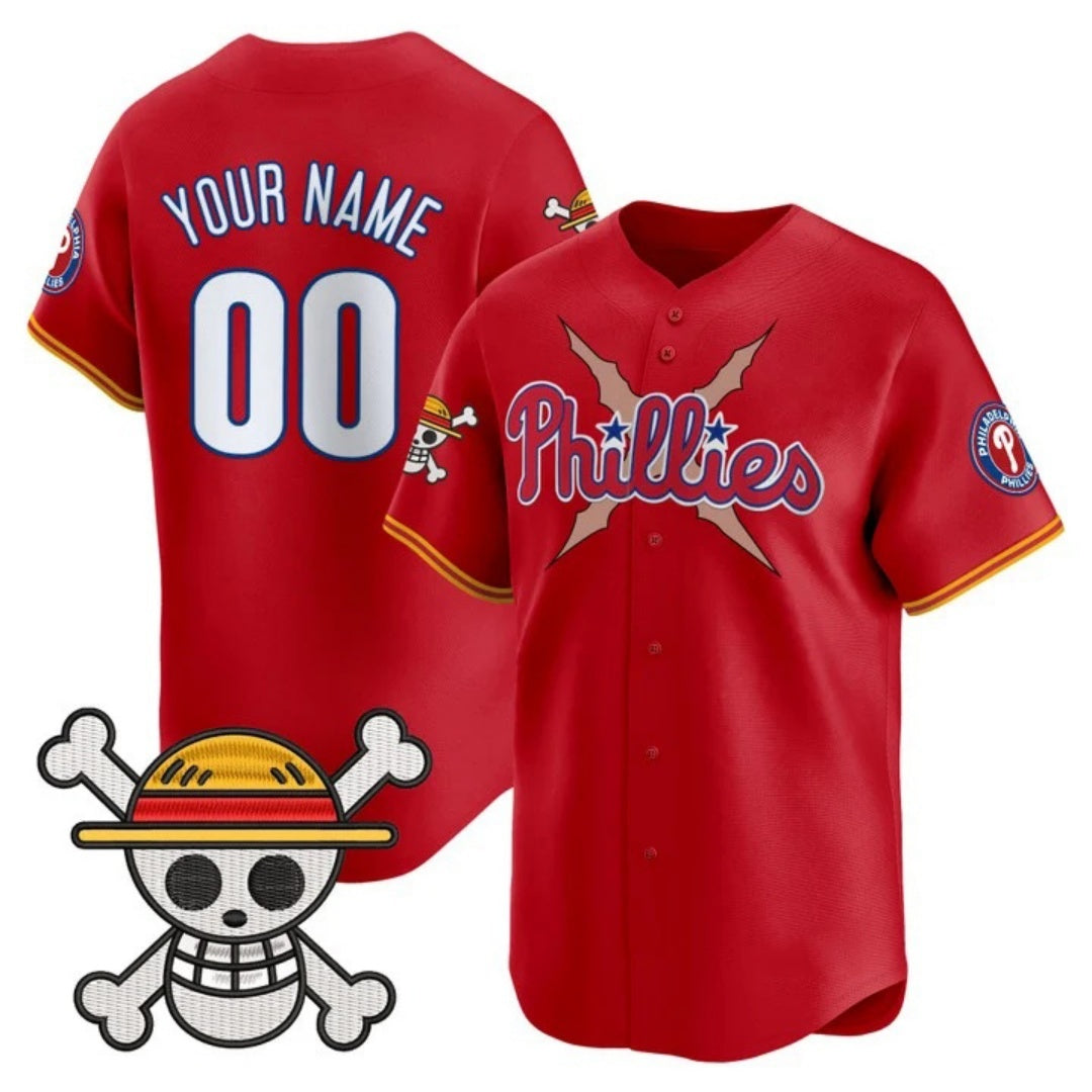 Custom Philadelphia Phillies x One Piece Red Tomch Vapor Premier Limited Jersey - Stitched