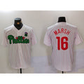 Philadelphia Phillies #16 Brandon Marsh White Green Tomch Cool Base Stitched Jersey 2