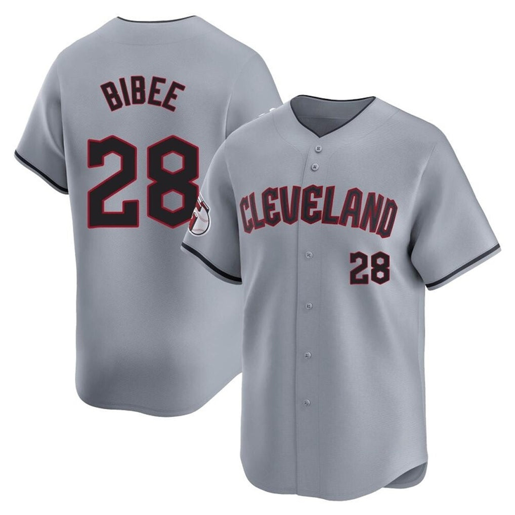 Cleveland Guardians #28 Tanner Bibee Player Gray Tomch Road Limited Home Stitched Jerseys