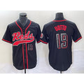 Cincinnati Reds #19 Joey Votto Number Black Tomch 2023 City Connect Cool Base Stitched Jersey 2