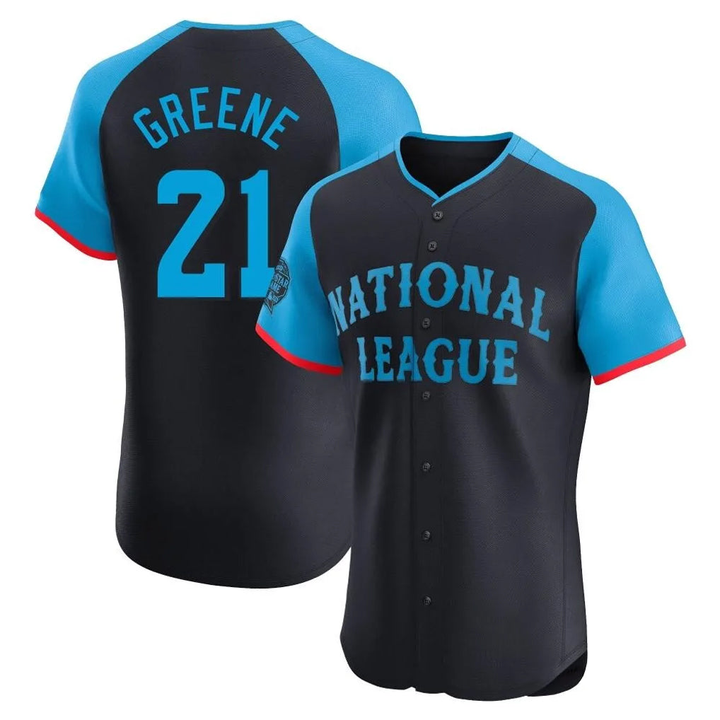 Cincinnati Reds #21 Hunter Greene Player Navy Tomch Limited Elite National League All-Star Game Stitched Jerseys