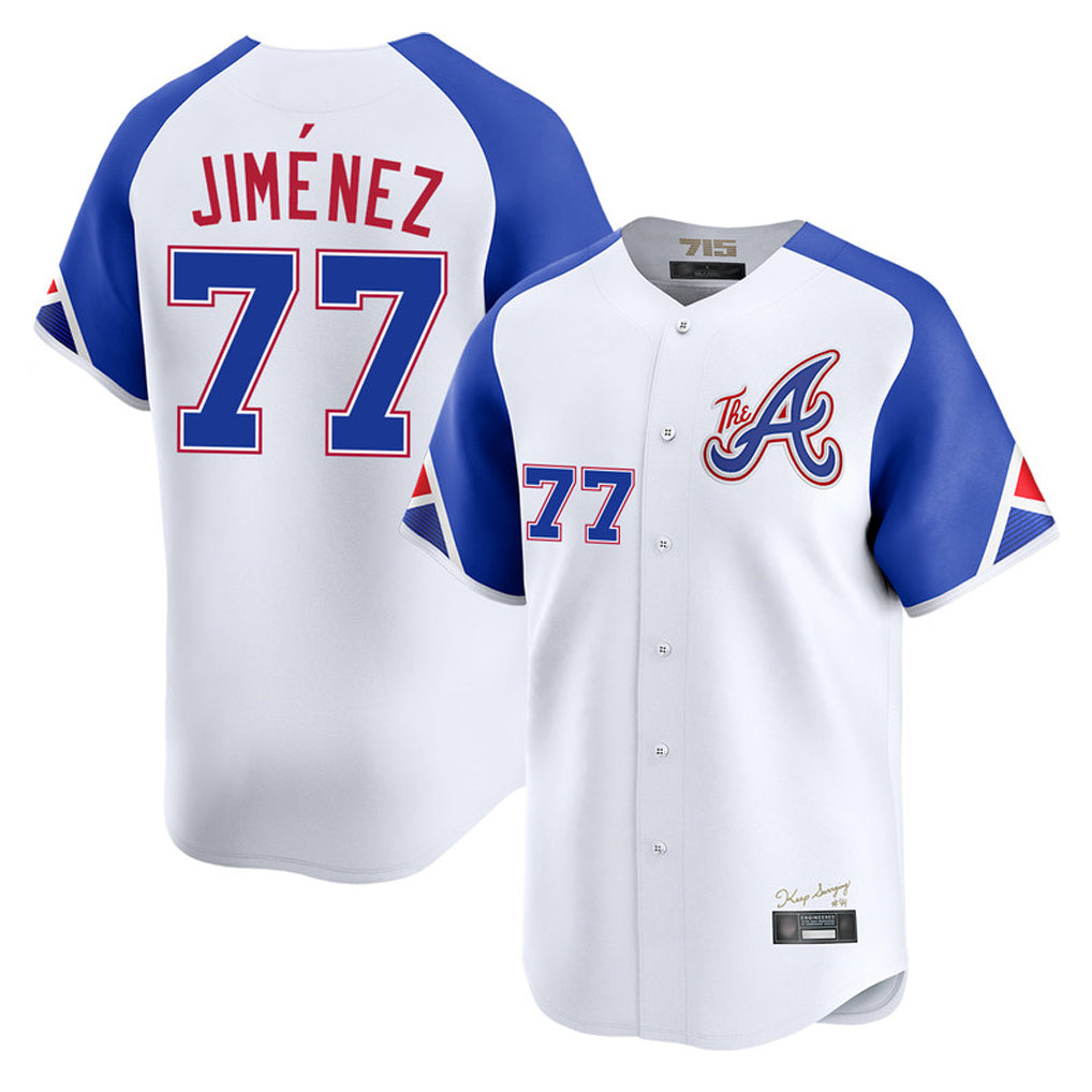 Atlanta Braves #77 Joe Jimenez Player White Tomch City Connect Limited Home Game Stitched Jerseys