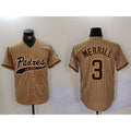 San Diego Padres #3 Jackson Merrill Tan Tomch 2023 Cool Base Stitched Jerseys
