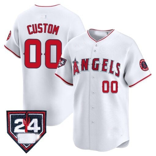 Custom Los Angeles Angels 2024 Spring Training Patch Vapor Premier Limited Jersey ¨C White Red Tomch