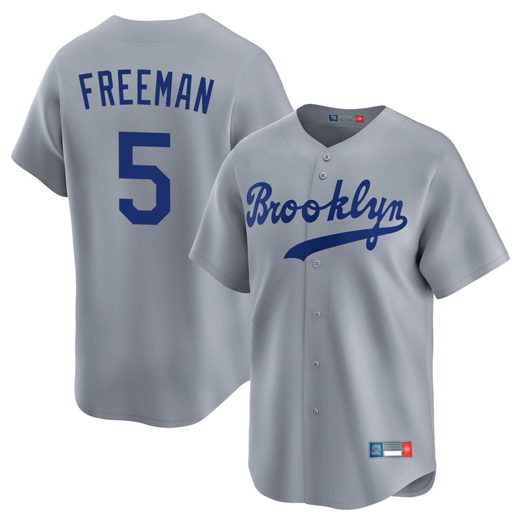 Los Angeles Dodgers #5 Freddie Freeman Player Gray Tomch Game Limited Home Stitched Jerseys