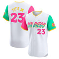 San Diego Padres #23 Fernando Tatis Jr. White Tomch City Connect Elite Jersey