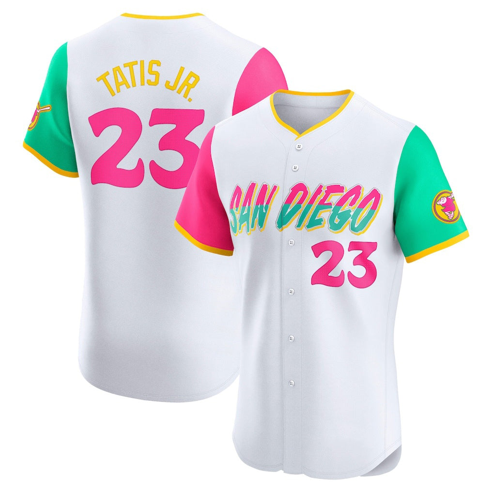 San Diego Padres #23 Fernando Tatis Jr. White Tomch City Connect Elite Jersey
