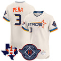 Houston Astros #3 Jeremy Pena Player Cream Tomch City Connect Texas Patch Vapor Premier Limited Elite Home Stitched Jerseys