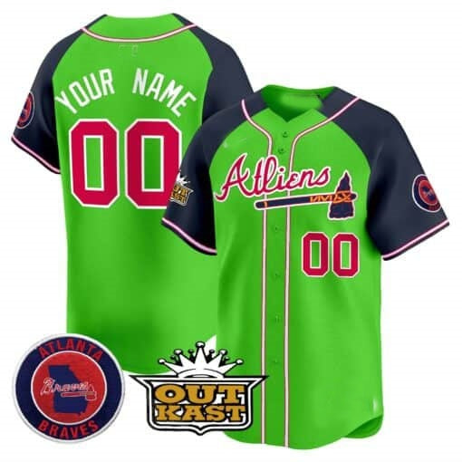 Custom Atlanta Braves Atliens Vapor Premier Limited Jersey ¨CGreen 2 Tomch