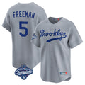 Los Angeles Dodgers #5 Freddie Freeman Player Gray Tomch World Series Meet Game Limited Home Stitched Jerseys