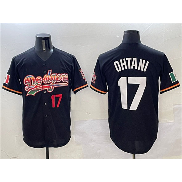 Los Angeles Dodgers #17 Shohei Ohtani Black Thaam Mexico Limited Stitched Jersey