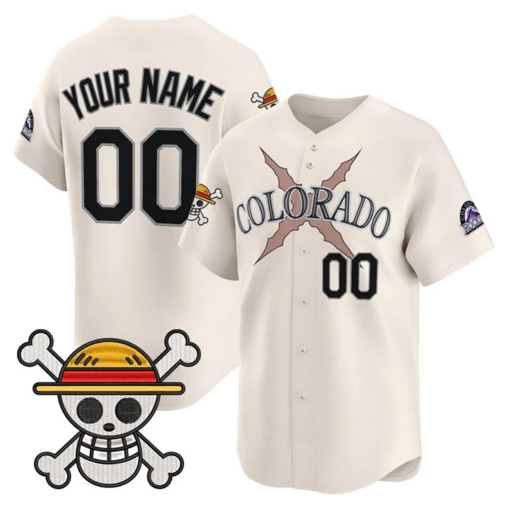 Custom Colorado Rockies x One Piece Cream Tomch Vapor Premier Limited Jersey - Stitched