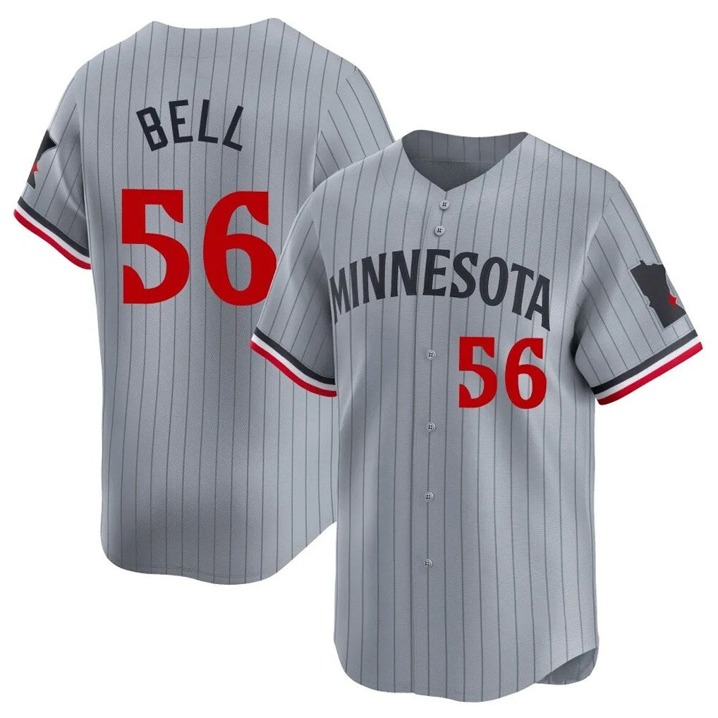 Minnesota Twins #56 Josh Bell Player Gray TomchHome Limited Stitched Jerseys
