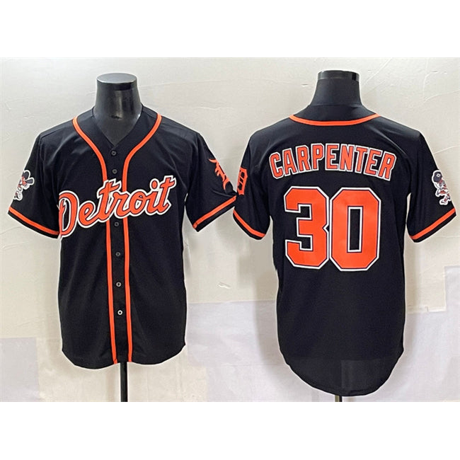 Detroit Tigers #30 Kerry Carpenter Black Thaam With Patch Cool Base Stitched Jersey