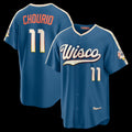 Milwaukee Brewers #11 Jackson Chourio Mineral Blue Tomch 2026 City Connect Stadium Jersey