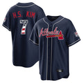 Atlanta Braves #7 Ha-Seong Kim Player Navy Tomch USA 250 Fourth Of July Limited Home Game Stitched Jerseys