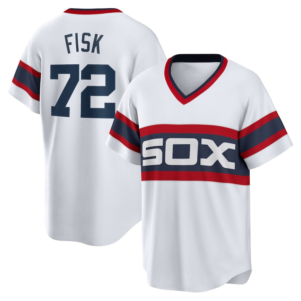Chicago White Sox #72 Carlton Fisk White Tomch Home Cooperstown Collection Team Player Jersey