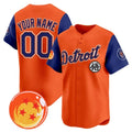 Custom Detroit Tigers x Dragon Ball Royal Orange Tomch Vapor Premier Limited Jersey - All Stitched