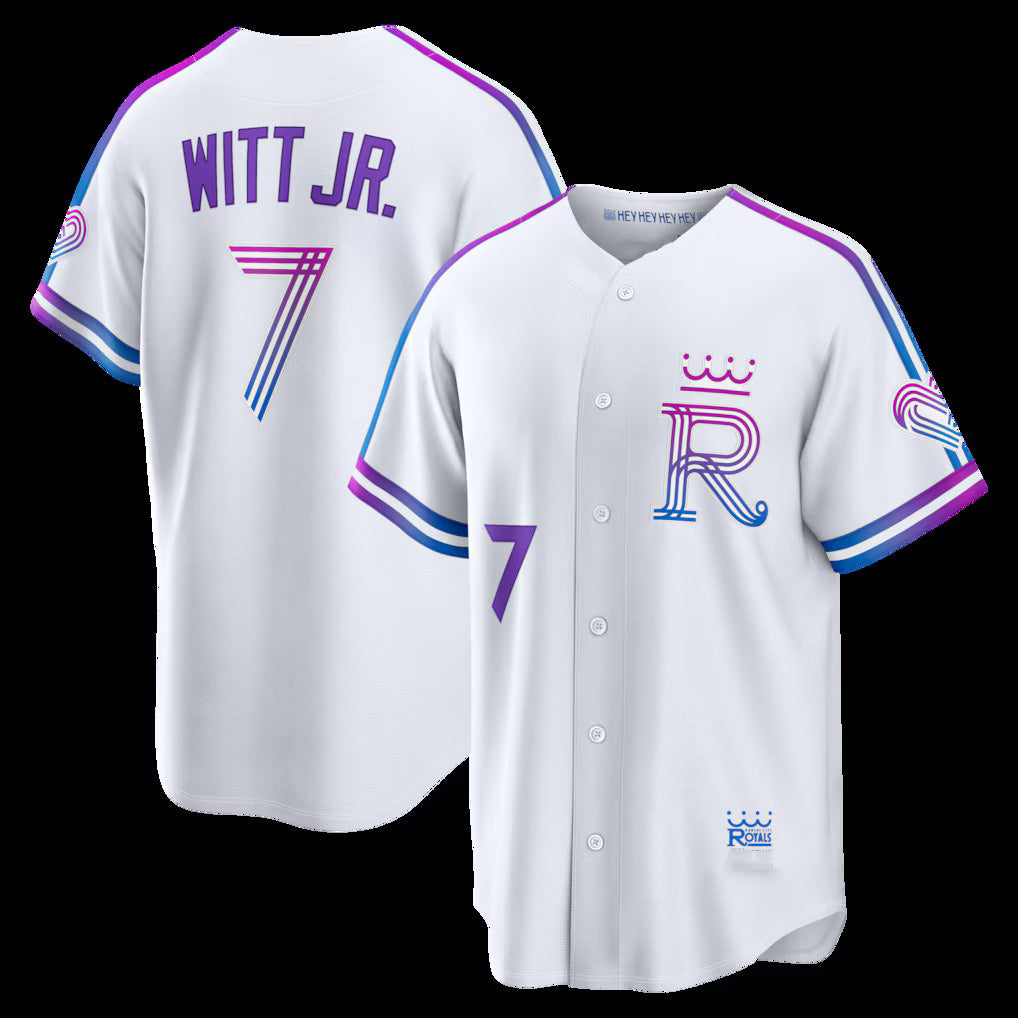 Kansas City Royals #7 Bobby Witt Jr. White Thaam 2026 City Connect Stadium Jersey