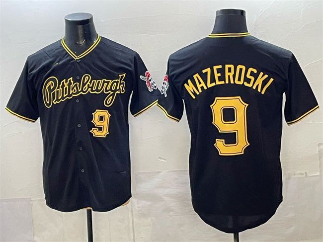 Pittsburgh Pirates #9 Bill Mazeroski Black Tomch Limited Stitched Jersey