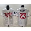 Minnesota Twins #23 Royce Lewis Number White Tomch Stitched Cool Base Jerseys