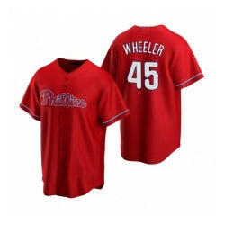 Philadelphia Phillies #45 Zack Wheeler Red Tomch Alternate Stitched Jersey