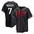 Minnesota Twins #7 Joe Mauer Player Black TomchFashion Out Home Limited Stitched Jerseys