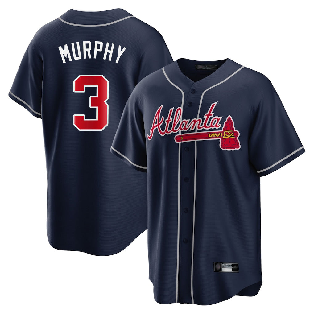 Atlanta Braves #3 Dale Murphy Player Navy Tomch Home Game Stitched Jerseys