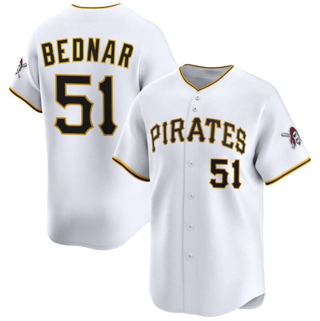 Pittsburgh Pirates #51 David Bednar White Tomch 2025 Home Limited Stitched Jersey