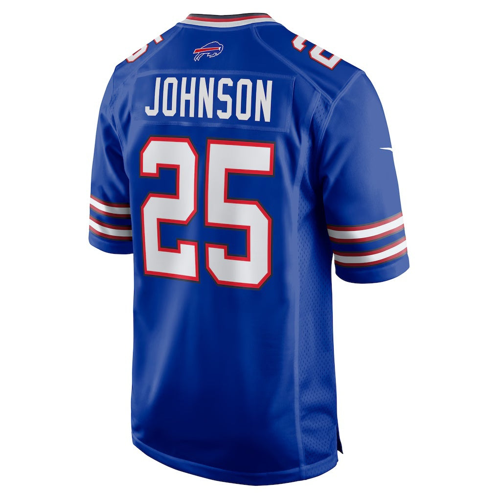 B.Bills #25 Ty Johnson Royal Tomch Team Game Jersey