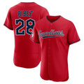 Cleveland Guardians #28 Tanner Bibee Player Red Tomch Limited Elite Home Stitched Jerseys