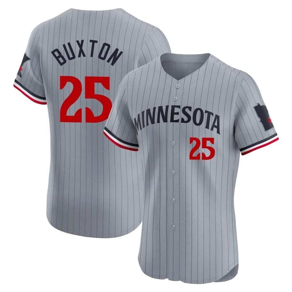 Minnesota Twins #25 Byron Buxton Player Gray TomchHome Limited Elite Stitched Jerseys
