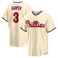 Philadelphia Phillies #3 Bryce Harper Cream Tomch Alternate Replica Jersey