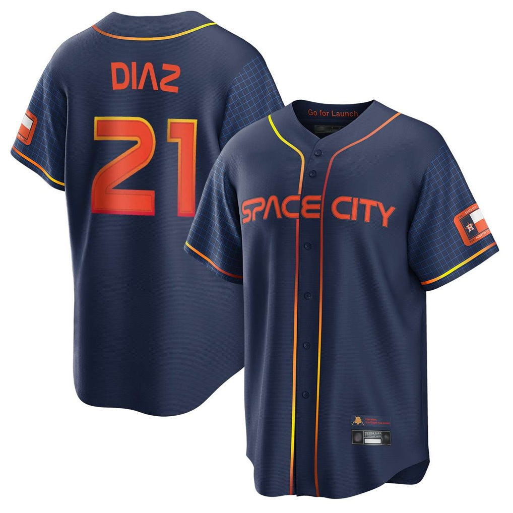 Houston Astros #21 Yainer Diaz Player Navy Tomch City Connect Home Game Stitched Jerseys