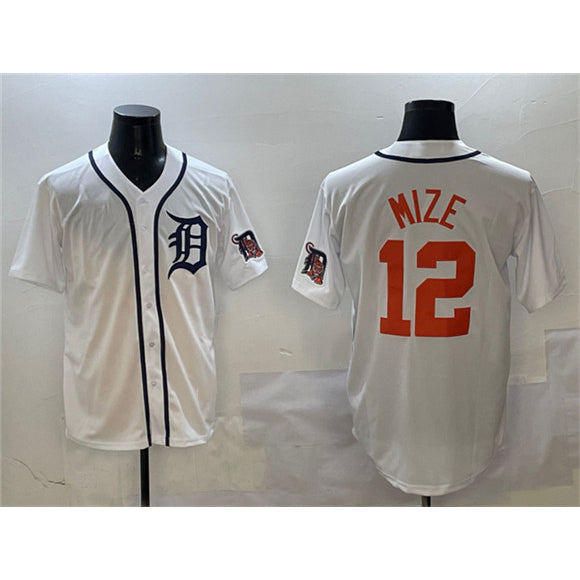 Detroit Tigers #12 Casey Mize White Tomch With Patch Cool Base Stitched Jersey