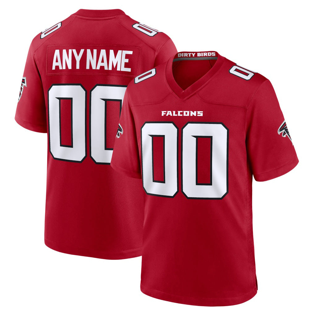Custom A.Falcons Red Tomch Game Jersey