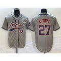 Houston Astros #27 Jose Altuve Gray Thaam With Patch Cool Base Stitched Jersey