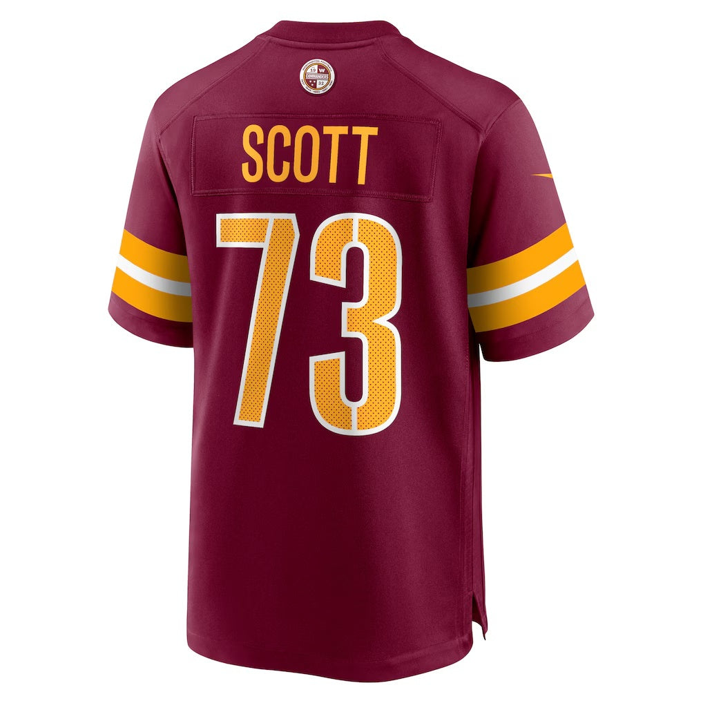 W.Commanders #73 Trent Scott Burgundy Tomch Game Jersey